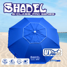 Качествен плажен чадър с винт SHADEL WP-pro СИН