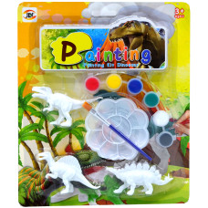 Комплект пластмасови динозаври за оцветяване на картон