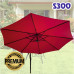 Голям висящ чадър червен S300 3метра ⭐