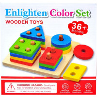 Дървена играчка с геометрични форми