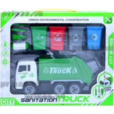 Качествен детски камион за смет с 4 контейнера