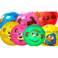 Едноцветна детска топка с картинка