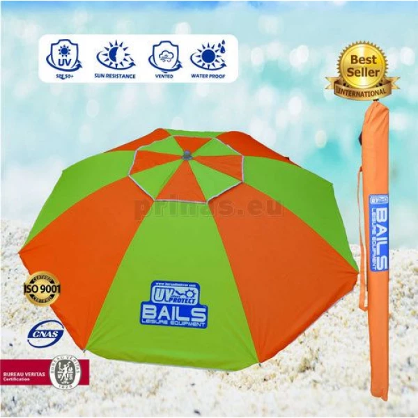 Голяям плажен чадър БЕЙЛС ЕКСТРА с UV защита на промо цена
